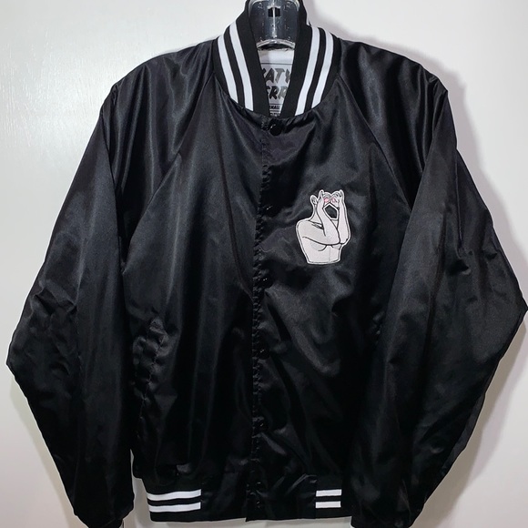 Katy Perry 2017 Dance to Distortion Tour Black Nylon Satin Varsity Jacket S - Picture 1 of 5